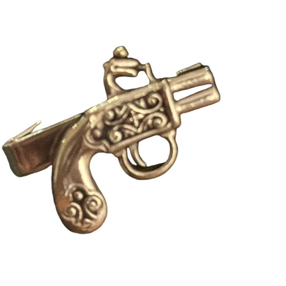Tie Clip Flintlock Percussion Pistol Vintage Gun Double Barrell